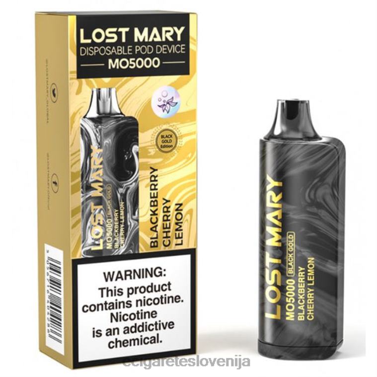 4ZZDX343 - elektronska cigareta cena robida češnja limona LOST MARY MO5000 črno zlato 10ml
