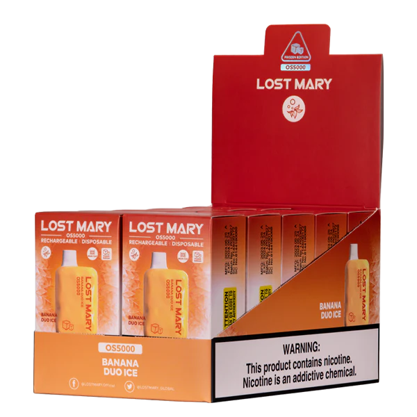 4ZZDX107 - elektronska cigareta z okusom banana duo ice LOST MARY OS5000