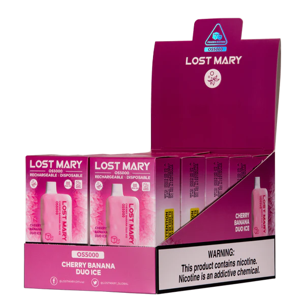 4ZZDX108 - elektronska cigareta nakup češnja banana duo led LOST MARY OS5000
