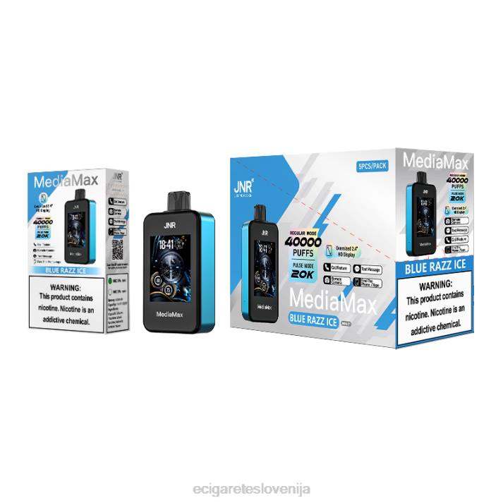 JNR MediaMax 40k puff - elektronska cigareta iqos cena modri razz led 00XJ21