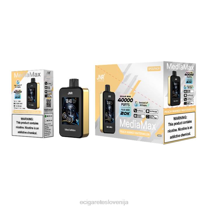 JNR MediaMax 40k puff - elektronska cigareta za enkratno uporabo breskev mango lubenica 00XJ15