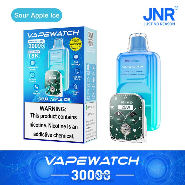 JNR vape ura - elektronska cigareta za enkratno uporabo kisli jabolčni led 00XJ5