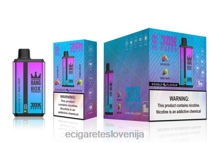 Bang Box 30000 vdihov dvojnih okusov blue razz ice & double grape 4VTDT72 - Elektronska Cigareta Mimovrste