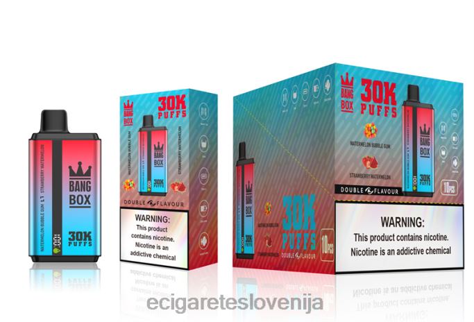 Bang Box 30000 vdihov dvojnih okusov lubenica žvečilni gumi & jagoda lubenica 4VTDT68 - Elektronska Cigareta Brez Nikotina
