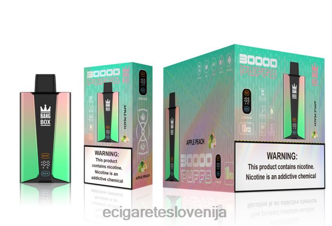 Bang Box Pametni zaslon s 30000 vpihi jabolko breskev 4VTDT83 - Elektronska Cigareta Za Enkratno Uporabo