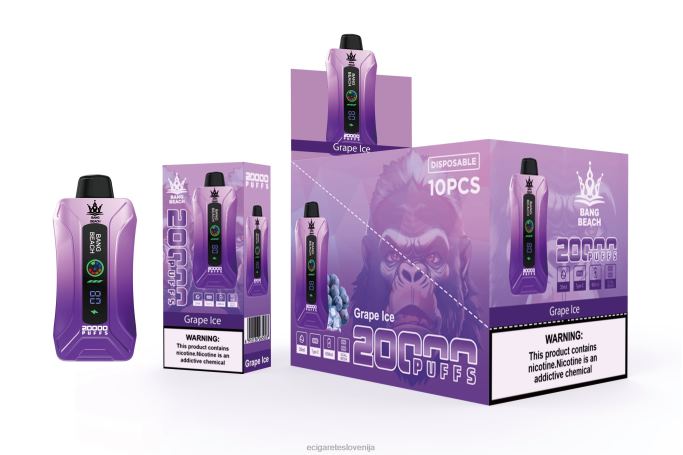 Bang Beach Vape s pametnim zaslonom z 20000 vpihi grozdni led 4VTDT10 - Elektronska Cigareta Brez Nikotina