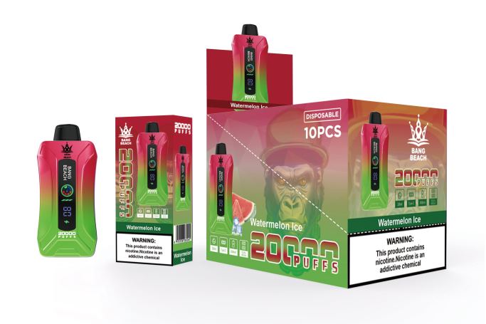 Bang Beach Vape s pametnim zaslonom z 20000 vpihi led iz lubenice 4VTDT7 - Elektronska Cigareta Z Okusom