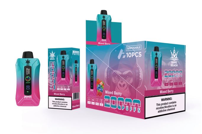 Bang Beach Vape s pametnim zaslonom z 20000 vpihi mešano jagodičje 4VTDT5 - Elektronska Cigareta Za Enkratno Uporabo