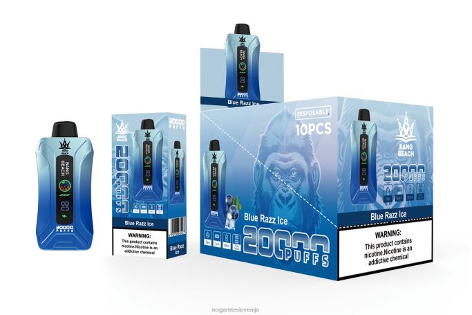 Bang Beach Vape s pametnim zaslonom z 20000 vpihi modri razz led 4VTDT11 - Elektronska Cigareta Iqos Cena