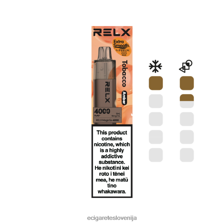 RELX MagicGo 4000 vape za enkratno uporabo tobak (jantar) JTB0P45 - Elektronska Cigareta Za Enkratno Uporabo
