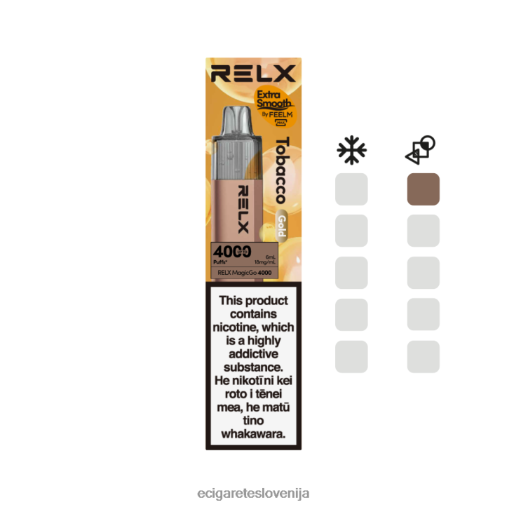 RELX MagicGo 4000 vape za enkratno uporabo tobak (zlato) JTB0P42 - Elektronska Cigareta Iqos Cena Petrol