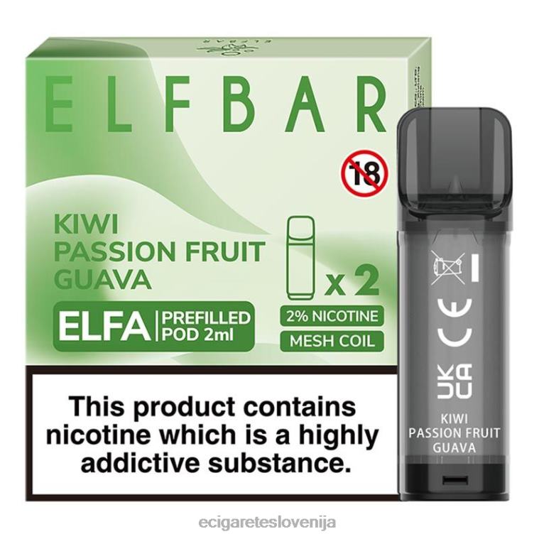 4ZZDX326 - elektronska cigareta iqos kivi pasijonka guava ELFBAR Elfa napolnjena kapsula - 2 ml - 20 mg (2 paketa)
