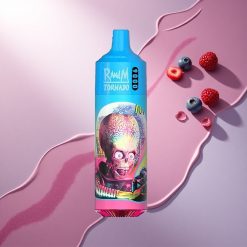RandM Fumot Tornado 9000 Puffs Borovična Kisla Malina z 850 mAh in 18 mL E-tekočino